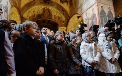 Праздник благовещения в Кремле с участием патриарха Кирилла