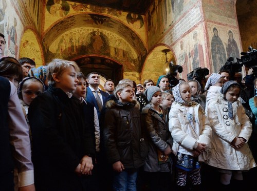 Праздник благовещения в Кремле с участием патриарха Кирилла